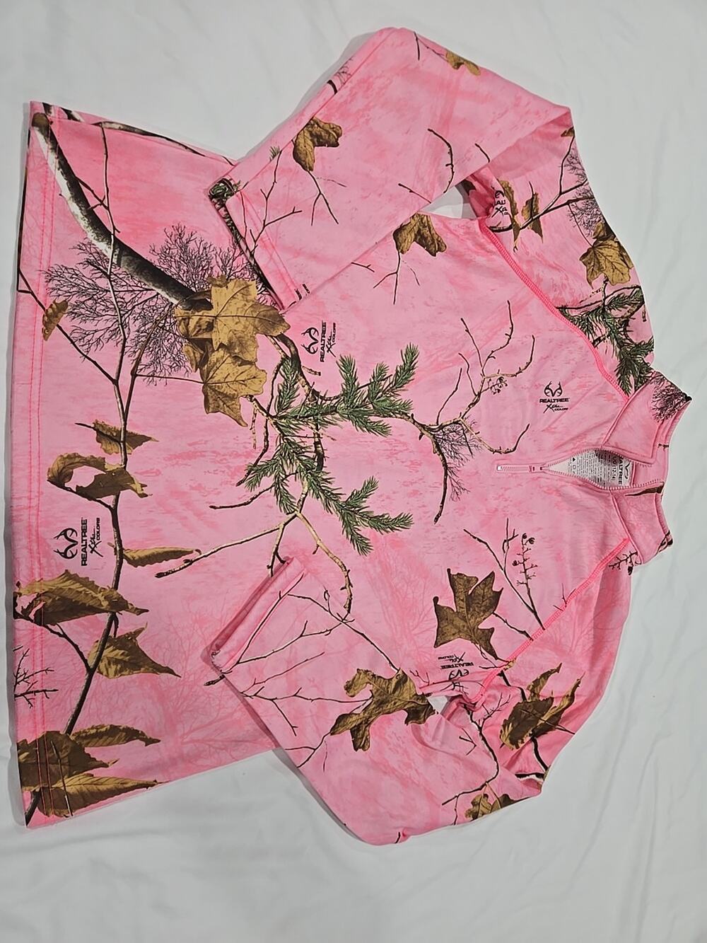 Ladies REALTREE Xtra Colors, Size Large Pink Performance Fleece Pullover